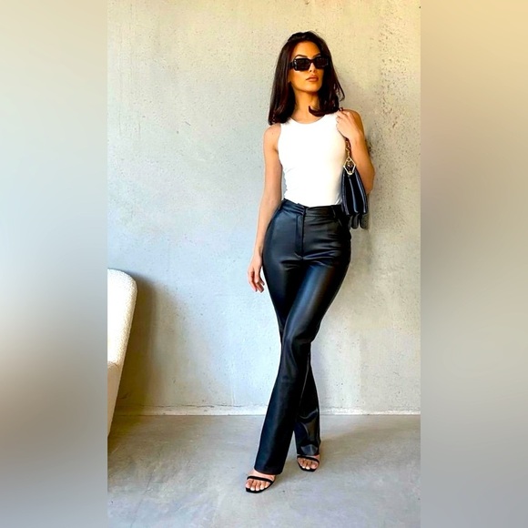 Aritzia Pants - ARITZIA WILFRED Melania High Rise Faux Leather Pants